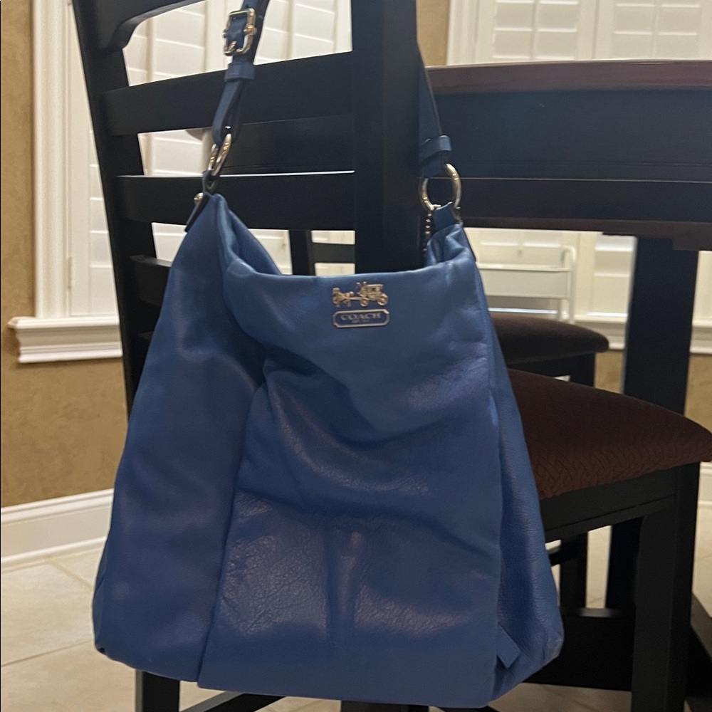 Coach Royal Blue Leather Tote